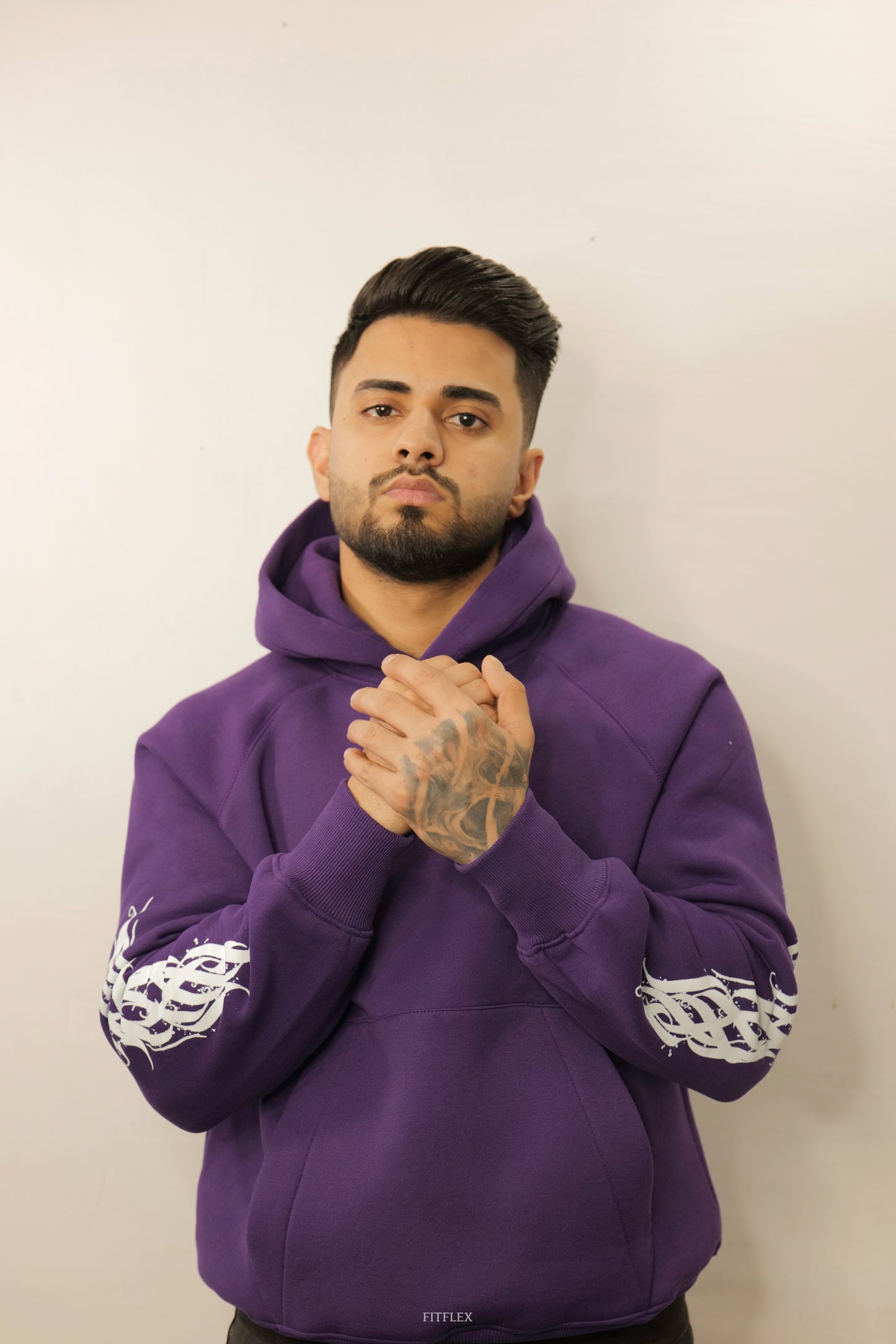 Flame Purple Oversized Hoodie