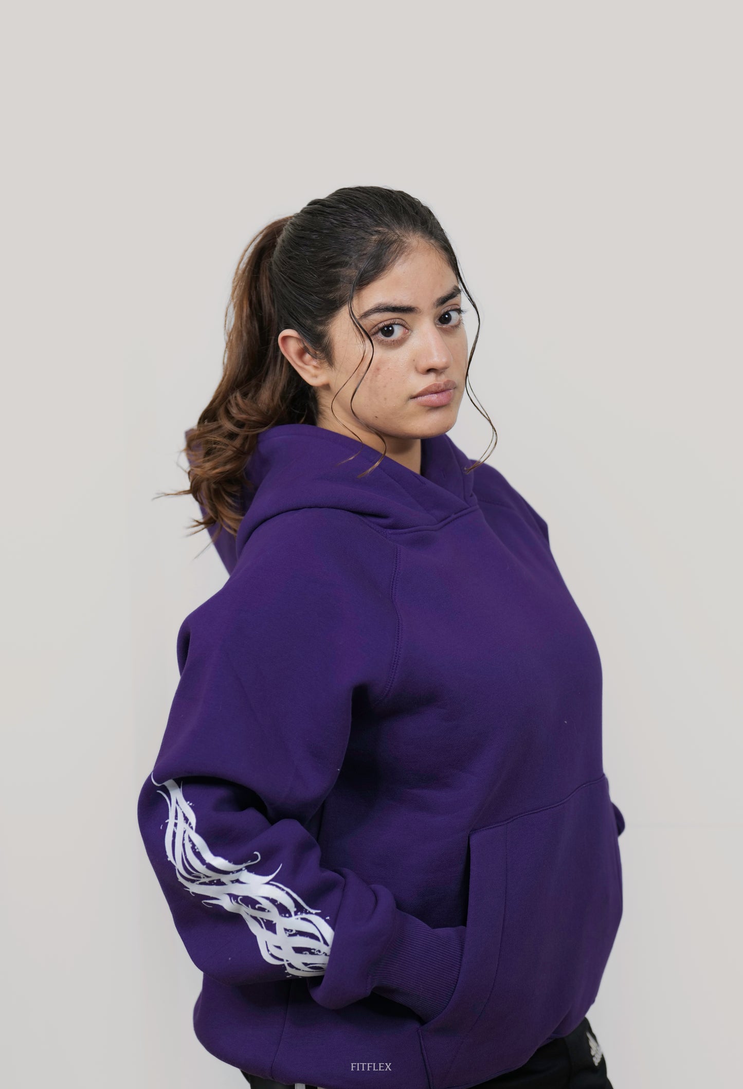 Flame Purple Oversized Hoodie