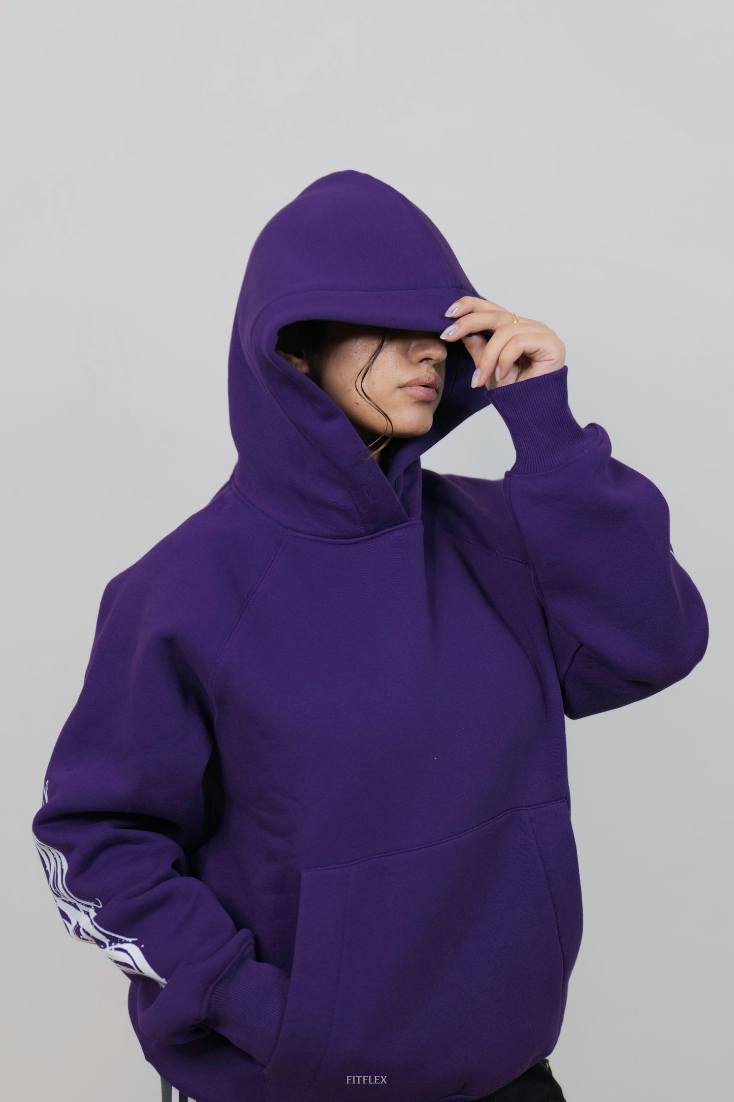 Flame Purple Oversized Hoodie